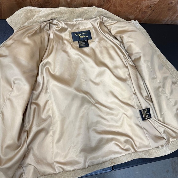 Vintage Fabio Suede Leather Trucker Jacket Cowgirl 90s Brown XL Machine Washable - Picture 8 of 13